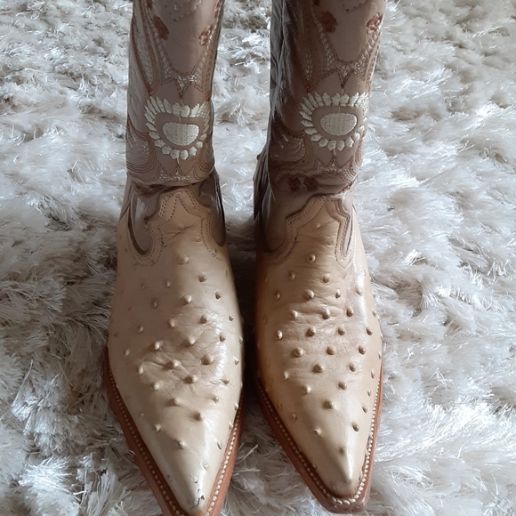 Tan Cream Rogers Boots Cowboy boots, size 7 - Picture 4 of 16